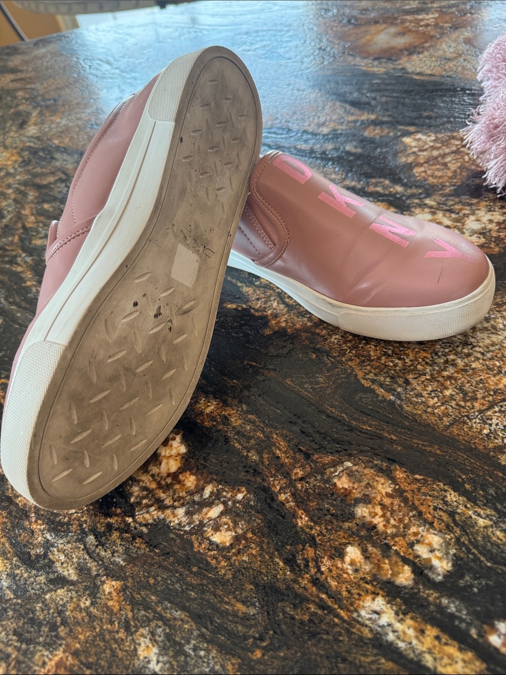 DKNY Mauve Pink Slip-On Sneakers with White Sole - Picture 2 of 3